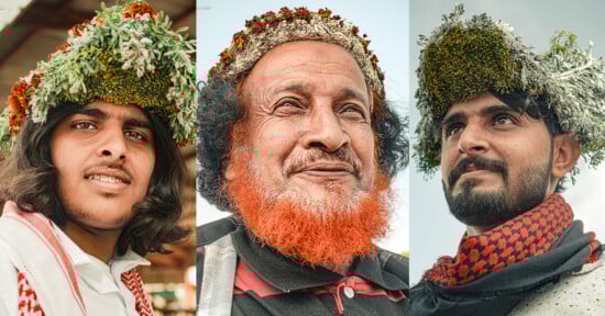 Flower men of Saudi Arabia